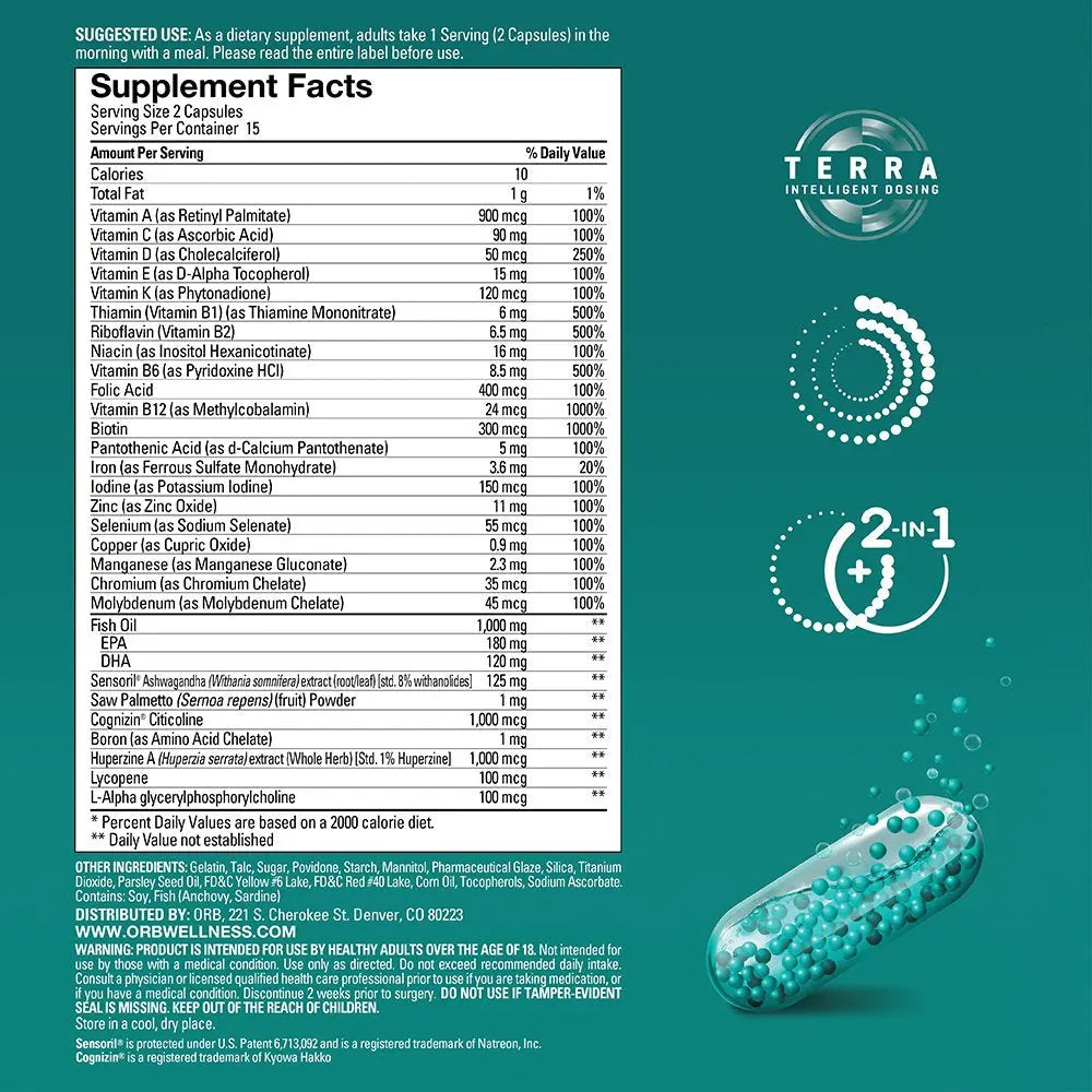 ORB Men’S MULTIVITAMIN + Fish Oil – A Complete Multi + Fish Oil |Heart Health Support, Antioxidant Support, Supports a Positive Mood Orb WellnessBuy Supplements Australia
