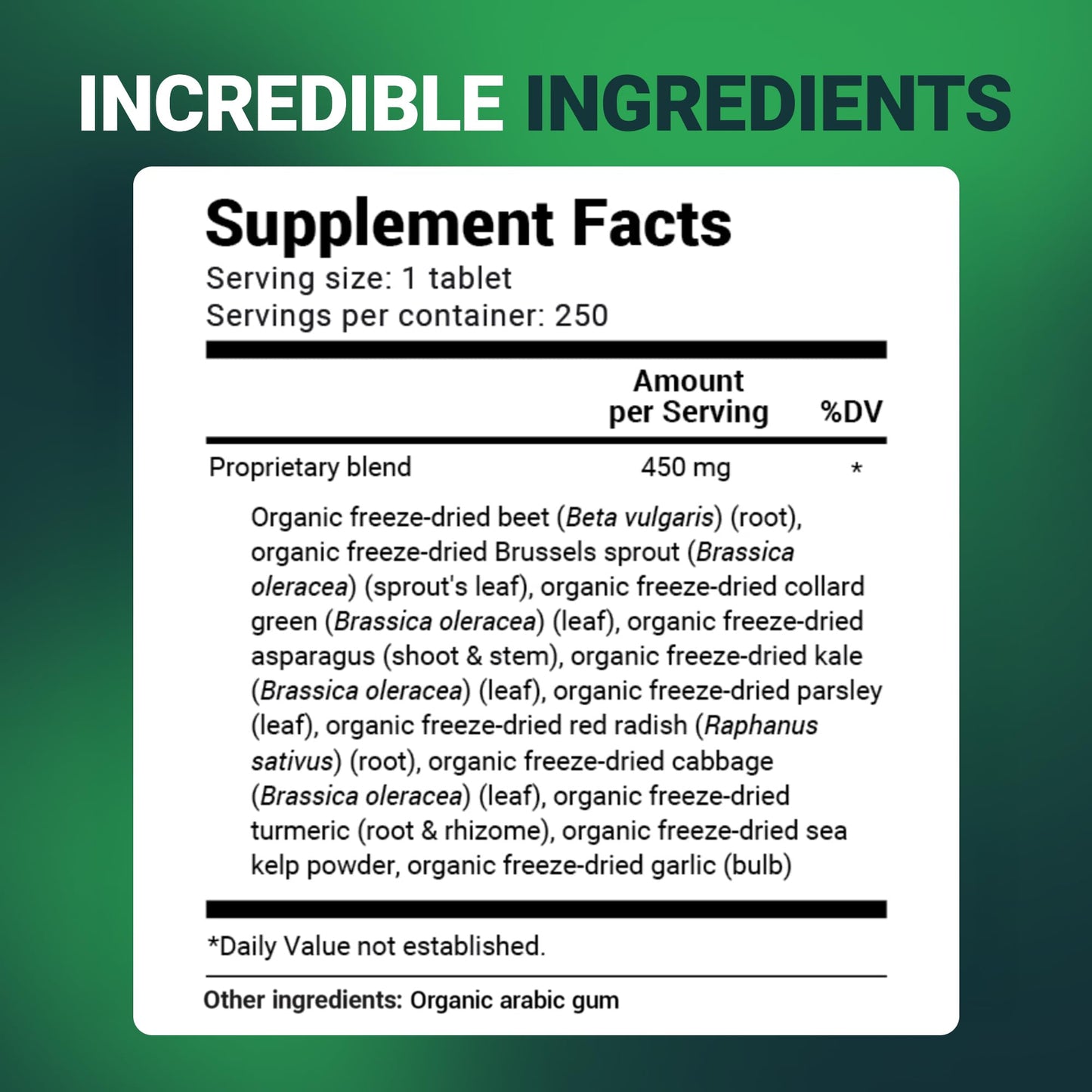 Dr. Berg's Greens Superfood Cruciferous Vegetable Tablets - Vegetable Supplements for Adults w/ 11 Phytonutrient Super Greens Tablets - Energy, Immune System & Liver Veggie Tablets - 250 Tablets Dr. Berg NutritionalsBuy Supplements Australia