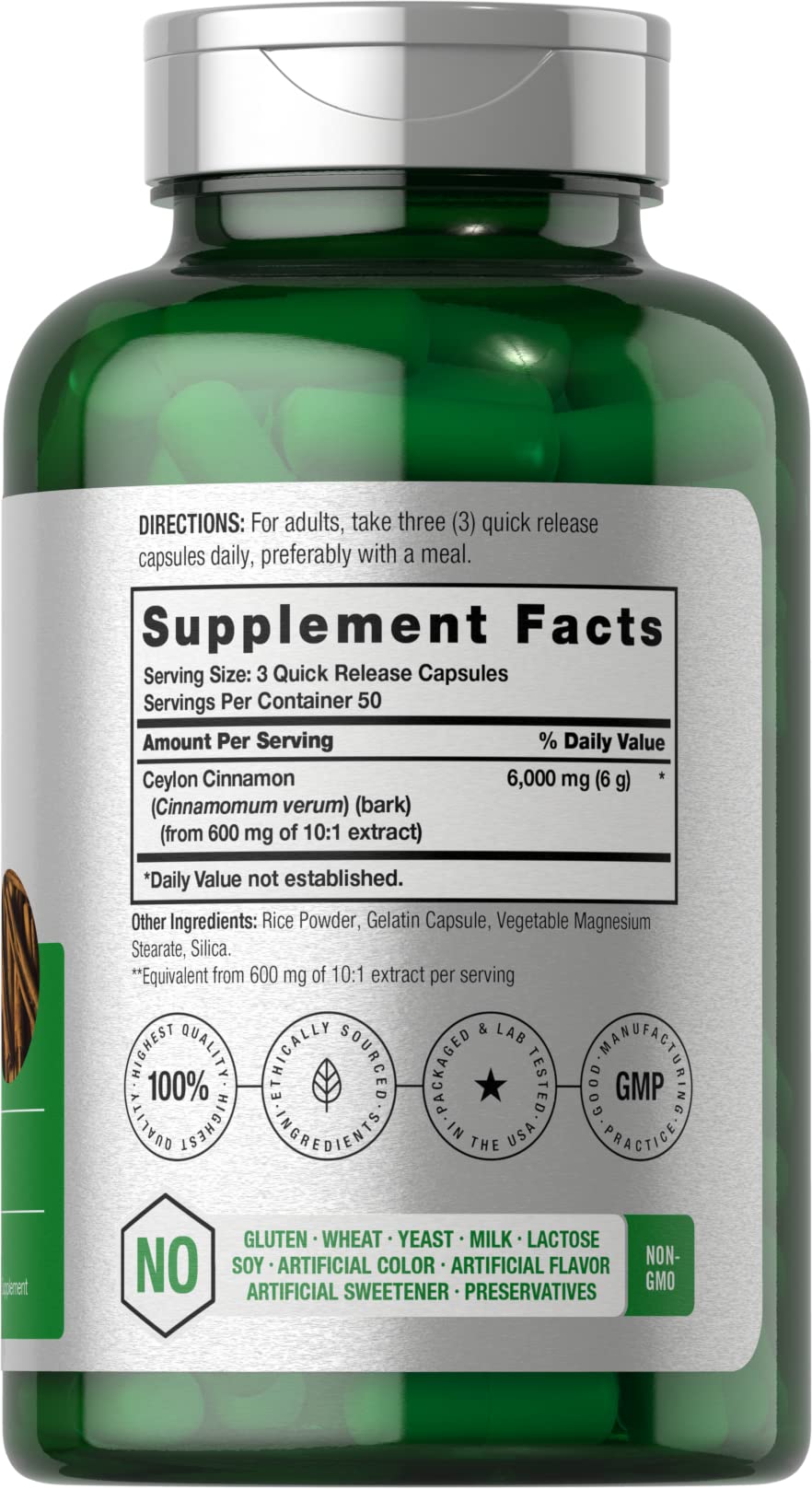 Ceylon Cinnamon Capsules | 6000 mg | 150 Count | Non-GMO & Gluten Free Supplement HorbäachBuy Supplements Australia