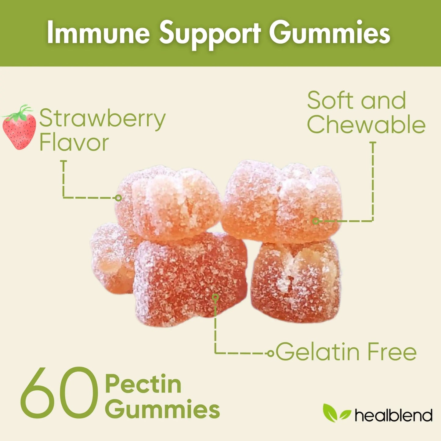 healblend Power-Packed Multivitamin Bear Gummies for Adult | Vitamins C, D3, B6, B12, Iron, Zinc healblendBuy Supplements Australia