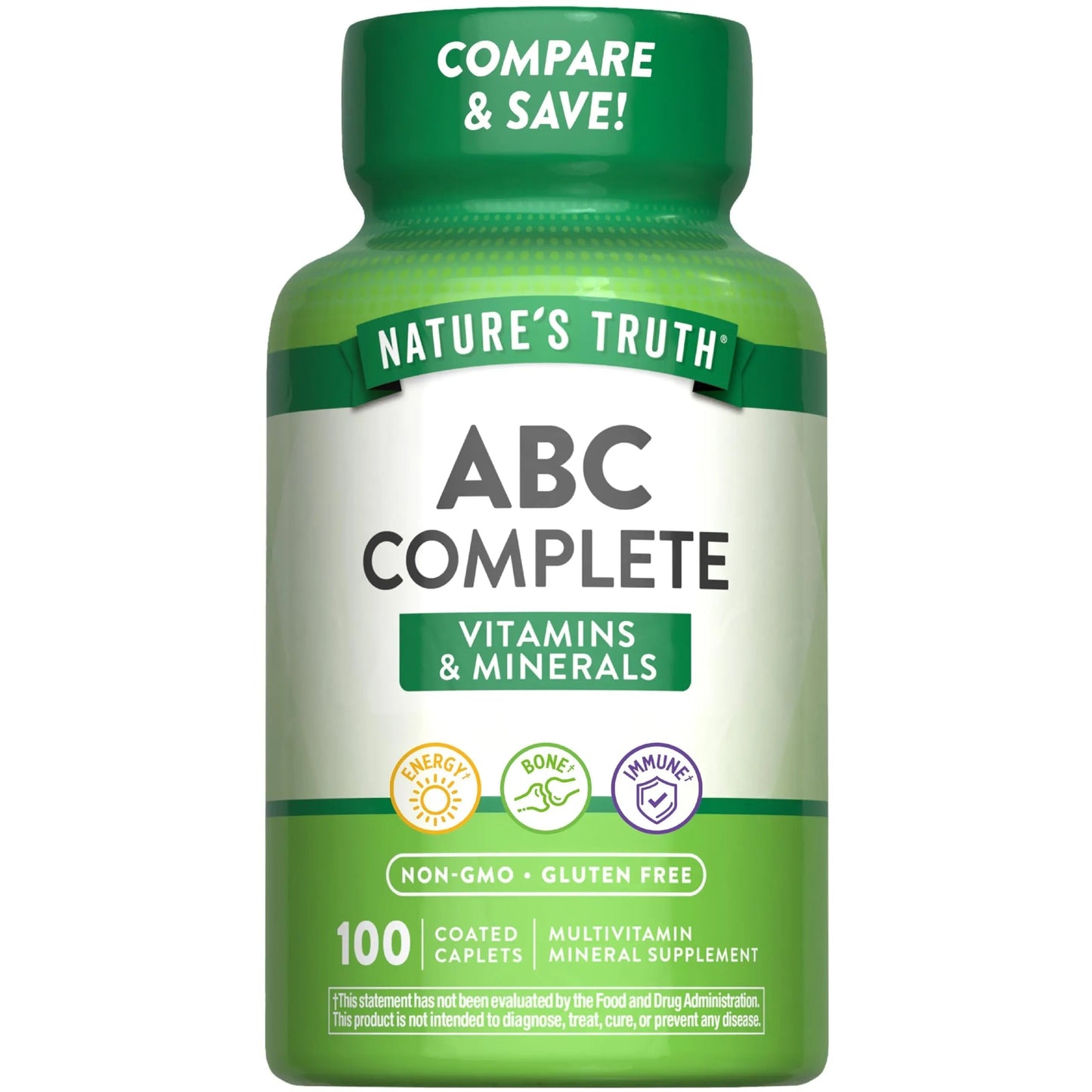 Nature's Truth Adult ABC Complete Multivitamin for Men and Women | 100 Caplets | Non-GMO & Gluten Free Nature's TruthBuy Supplements Australia