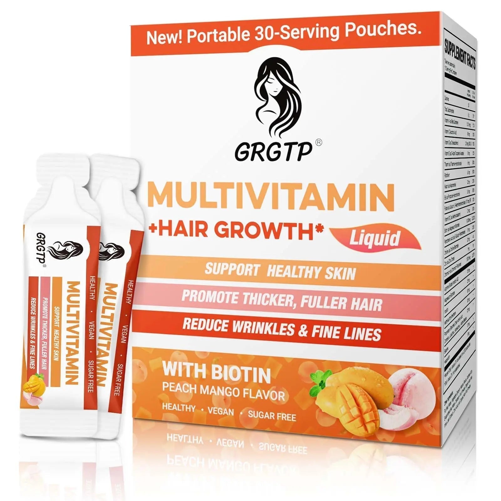 Liquid Multivitamin + Hair Growth | Biotin 10000mcg | Support Healthy Skin,Promote Thicker,Fuller Hair,Reduce Wrinkles & Fine Lines | 15.22 Fl Oz GRGTPBuy Supplements Australia