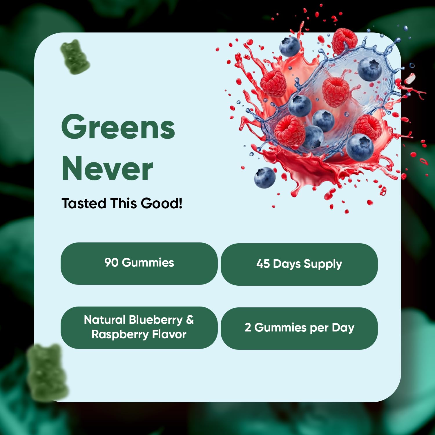 WeightWorld Super Greens Gummies - Energy, Immunity & Digestion - 45-Day Supply - Vegan Daily Greens Supplements (Moringa, Broccoli, Spinach) - Added Vitamins & Minerals - 90 Superfood Gummies WeightWorldBuy Supplements Australia