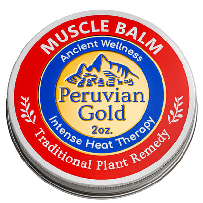Sore Muscle Balm - Peruvian Gold Intense Heat Therapy Muscle Rub. 500K Scoville Heat Units Melts Away Sore, Painful Muscles. 2oz Peruvian GoldBuy Supplements Australia