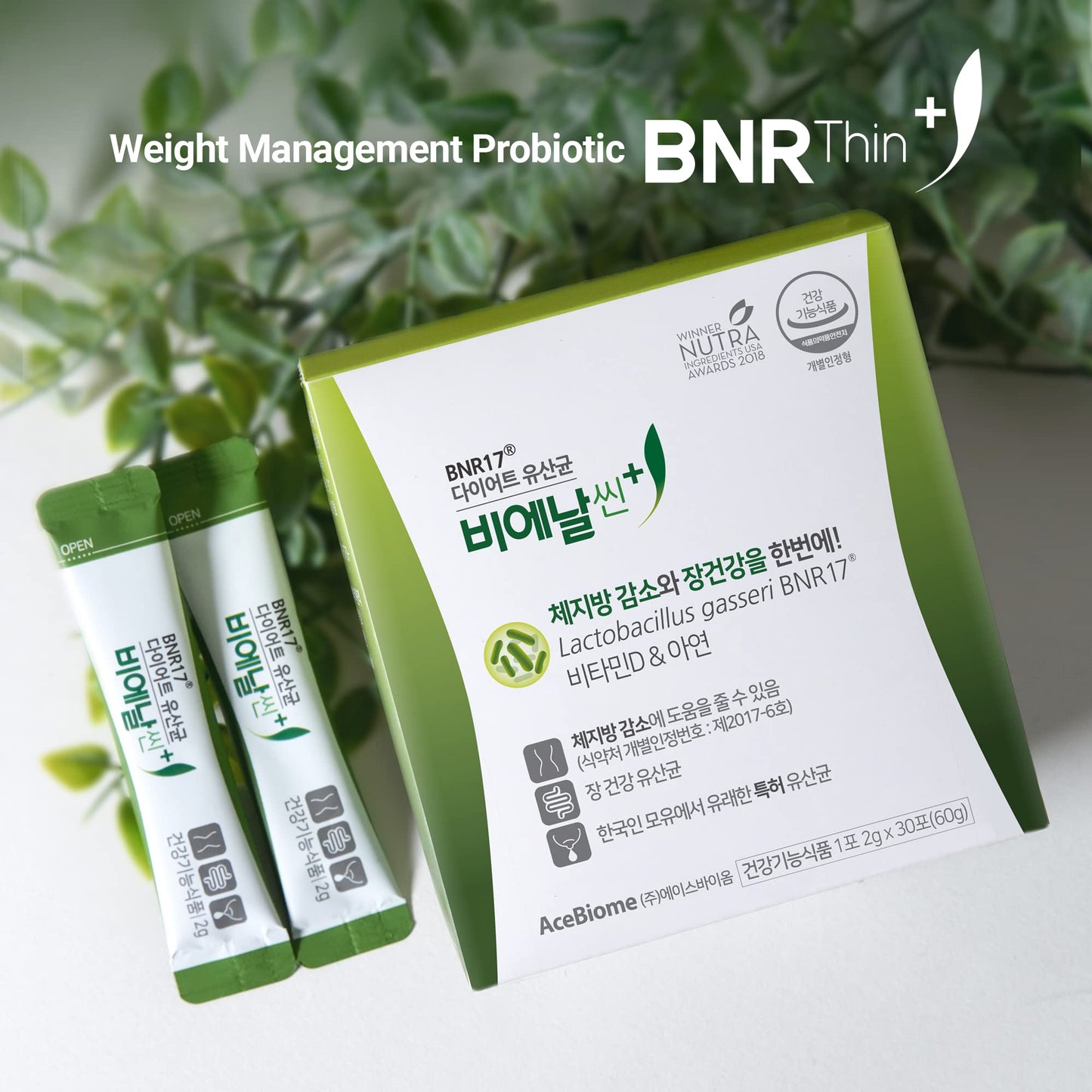 BNRThin Plus, Weight Management Probiotic Powder, 10 Billion CFU Guaranteed, Lactobacil AceBiomeBuy Supplements Australia