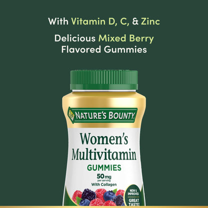 Nature's Bounty Women Multivitamin Gummies, Vitamin Supplements for Adults, General Health, Supports Immune and Bone Health,