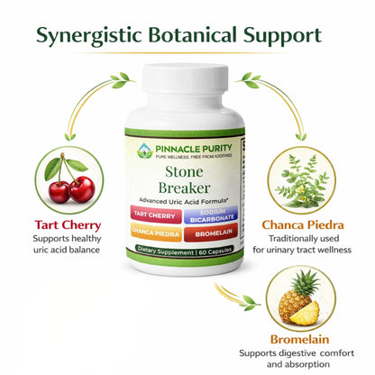 Pinnacle Purity Stone Breaker 60 Capsules, With Chanca Piedra, Tart Cherry & Bromelain – Supports Kidney & Liver Balance, Promotes Gentle Stone Management, Enhances Natural Cleansing Pathways, Non-GMO Pinnacle PurityBuy Supplements Australia