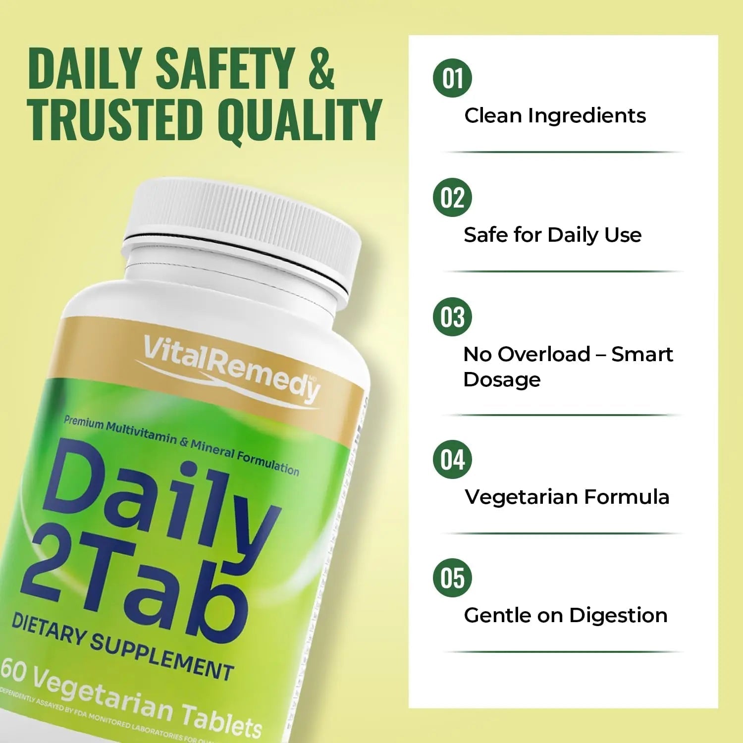 VitalRemedyMD Daily2Tab - All You Need Multivitamin Plus Multimineral Formula. 26 Essential Nutrients for Women and Men, 60 Tablets VitalRemedyMDBuy Supplements Australia