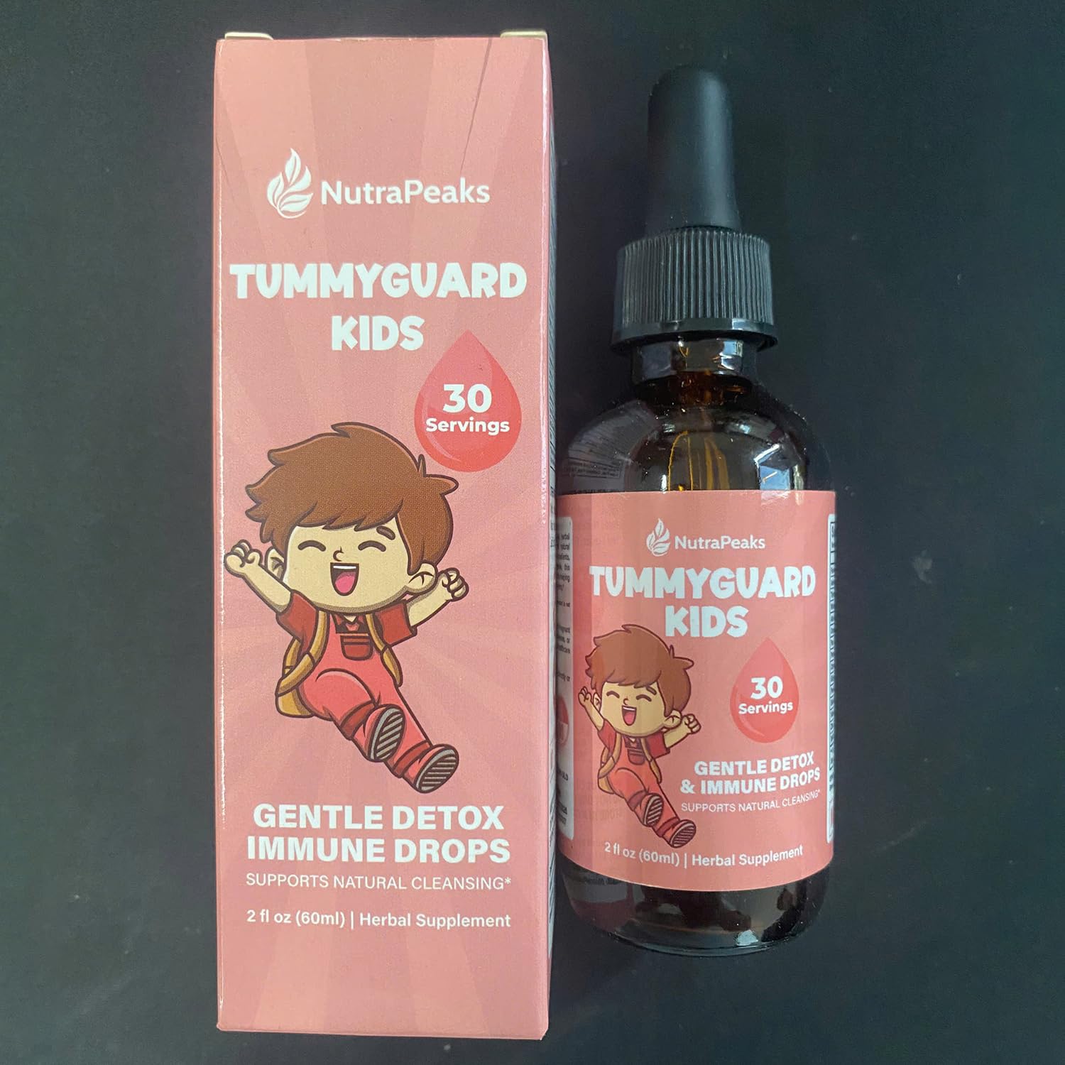 NutraPeaks Kids Liquid Botanical Drops – Natural Blend with Prebiotics, Chamomile, Ginger & Elderberry – Sugar-Free, Alcohol-Free, Non-GMO – 2 fl oz NutraPeaksBuy Supplements Australia