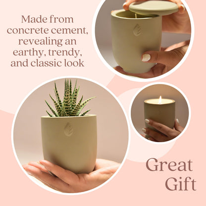 CandlePlanter Concrete Cement Candle Planter - Candles for Home Scented, Soy Candles CANDLEPLANTERBuy Supplements Australia