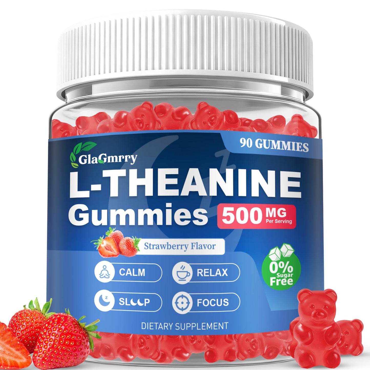 GlaGmrry 90 Count | L Theanine Gummies, L Theanine Supplement for Adults & Kids, w/Ashwagandha, Magnesium, GABA & 5-HTP, Sugar Free Liposomal Formula for Calm Relax zzZ M♡♡d & Focus, Vegan GlaGmrryBuy Supplements Australia