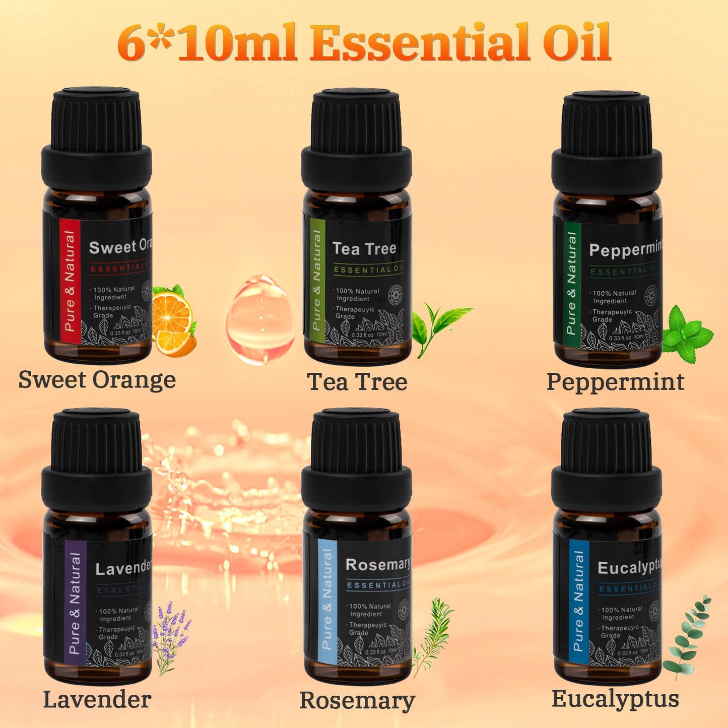 Comfynest Colorful Flame Fire Fireplace Diffuser with 6 Essential Oils Set, Ultrasonic 200ml Essential Oil ComfynestBuy Supplements Australia