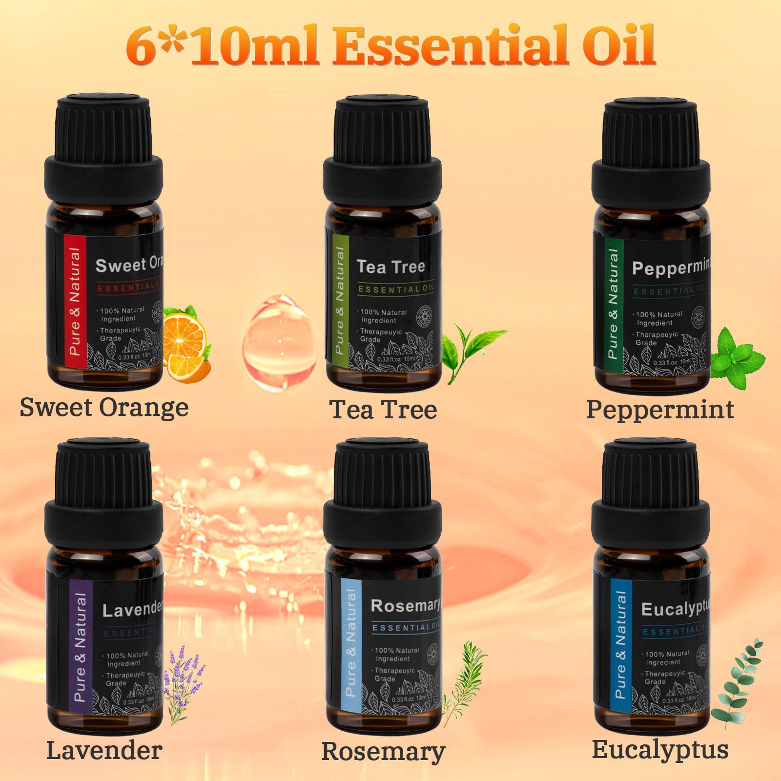 Comfynest Colorful Flame Fire Fireplace Diffuser with 6 Essential Oils Set, Ultrasonic 200ml Essential Oil ComfynestBuy Supplements Australia