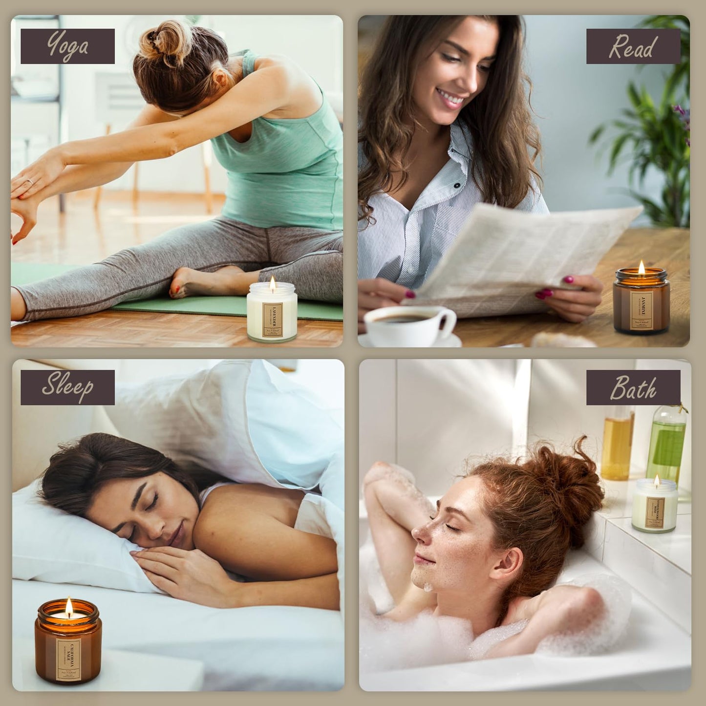 Aromatherapy Candles for Home Scented, 4 Pack Lavender Candles Gifts Set for Women FOMICOBuy Supplements Australia