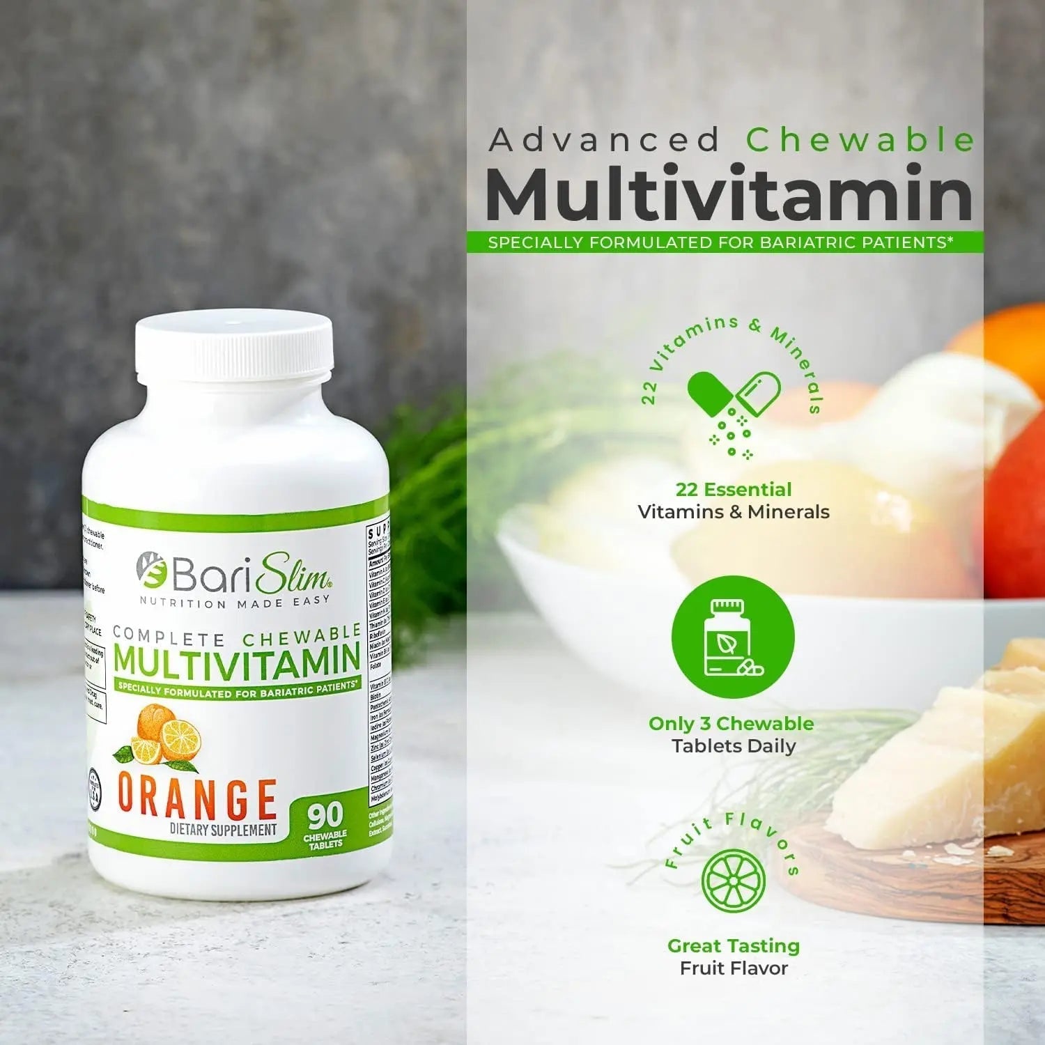BariSlim Bariatric Calcium Citrate & Complete Chewable Multivitamin - Bariatric Vitamin and Supplement for Post Bariatric Surgery Including Gastric Bypass and Gastric Sleeve BariSlimBuy Supplements Australia