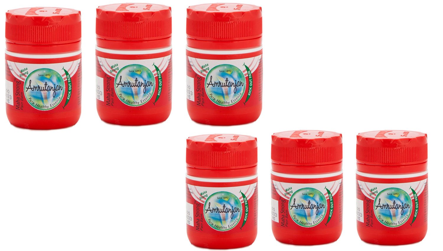 Pack of 6 - Amrutanjan Pain Balm Red - 8g AmrutanjanBuy Supplements Australia