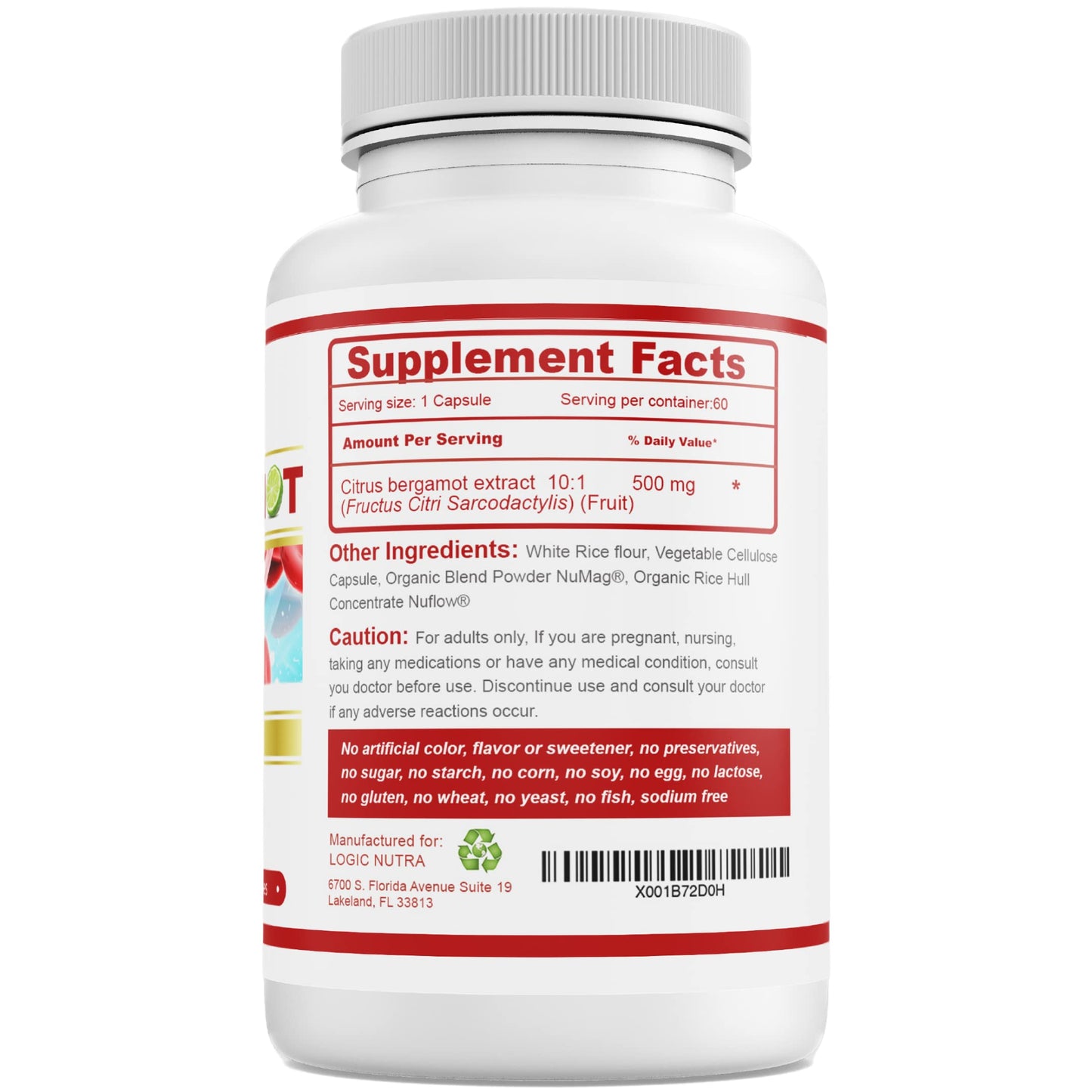 Citrus Bergamot Supplement for High Cholesterol – 1000mg Citrus Bergamot Extract 10:1 (2 Caps) – Organic, Non-GMO, Patented Clinical Grade Bergamot Blend for Heart Health – 60 Capsules Logic NutraBuy Supplements Australia
