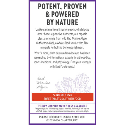 New Chapter Calcium Supplement - Bone Strength Plant-Based USDA Organic Calcium with Magnesium, Vitamin D3+K2, for Bone Health & Joint Mobility, Heart Support