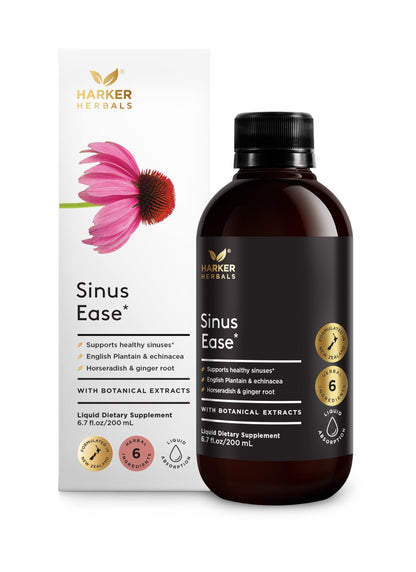 Harker Herbals Sinus Ease Syrup, Herbal Nasal Care for Runny Nose, Sinus Pressure, High Absorption, Herbal Flavor, Plant-Based - 6.7 Fl oz (40 Servings) Harker HerbalsBuy Supplements Australia