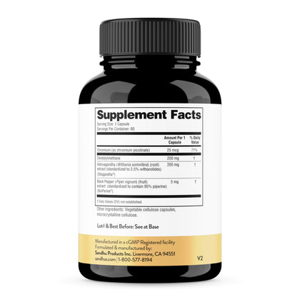 Sandhu's DIM Supplement 200 mg -60 Capsules - Diindolymethane with Ashwagandha & Bioperine Hormone Balance for Women & Men, Hormonal Acne Supplements Sandhu'sBuy Supplements Australia