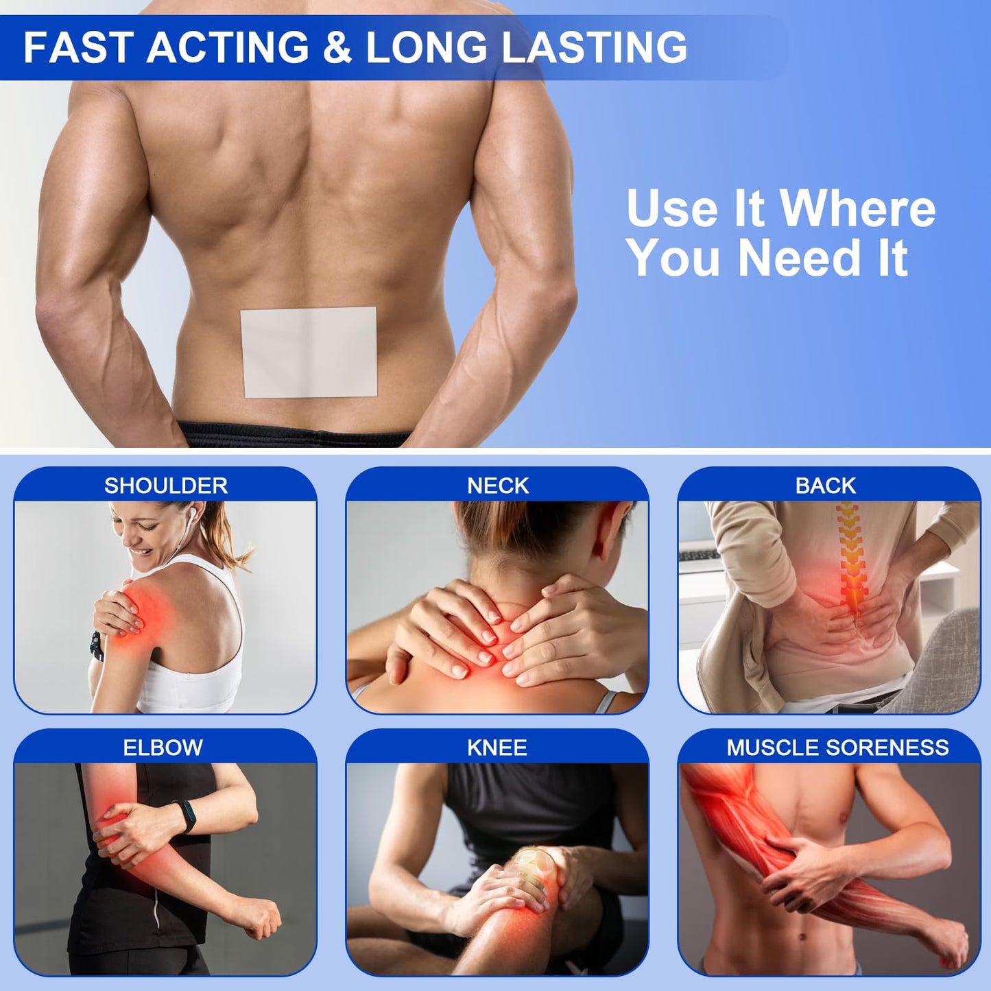 AROSLU Pain Relief Patches Lidocaine 4% ICY Patch Relieving Patch-12 Hour Acting Pain Patches-Muscle and Joint Pain Relief |Targets Neck,Back,Shoulders Pain relief-20patches AROSLUBuy Supplements Australia