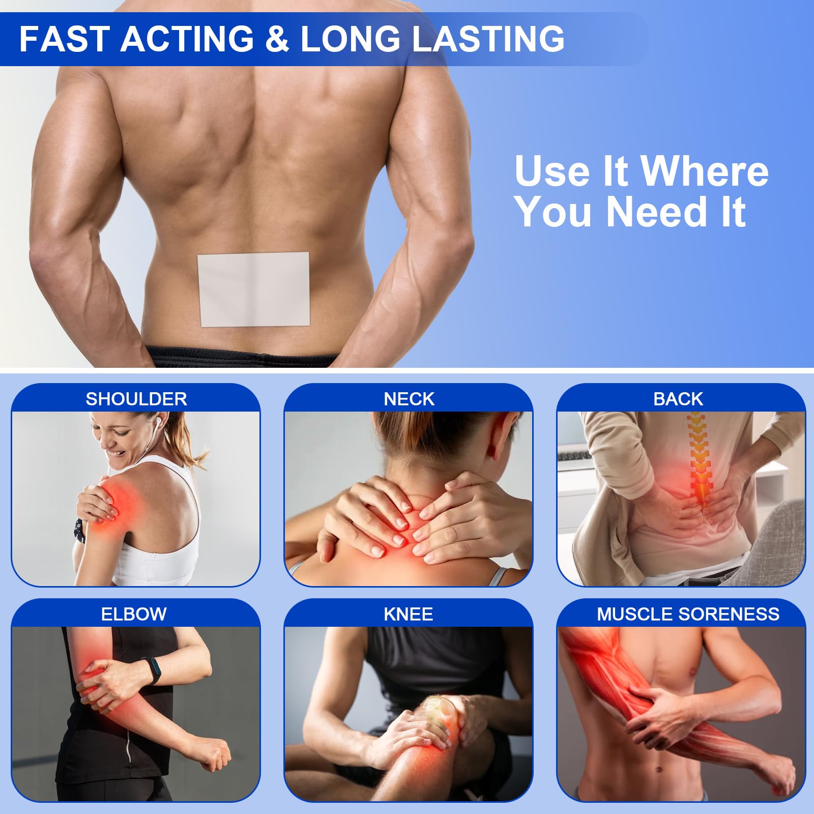 AROSLU Pain Relief Patches Lidocaine 4% ICY Patch Relieving Patch-12 Hour Acting Pain Patches-Muscle and Joint Pain Relief |Targets Neck,Back,Shoulders Pain relief-20patches AROSLUBuy Supplements Australia