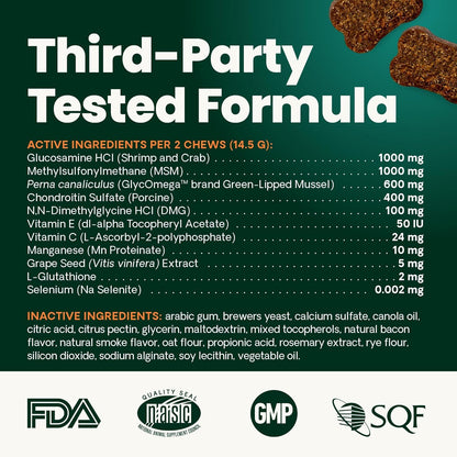VetriScience Ultimate Strength Healthy Hip & Joint Chews, GlycoFlex Glucosamine, Chondroitin and Green-Lipped Mussel Joint Support Supplement for Dogs, Soothe Joint Discomfort, Duck, 120 Count VETRISCIENCEBuy Supplements Australia