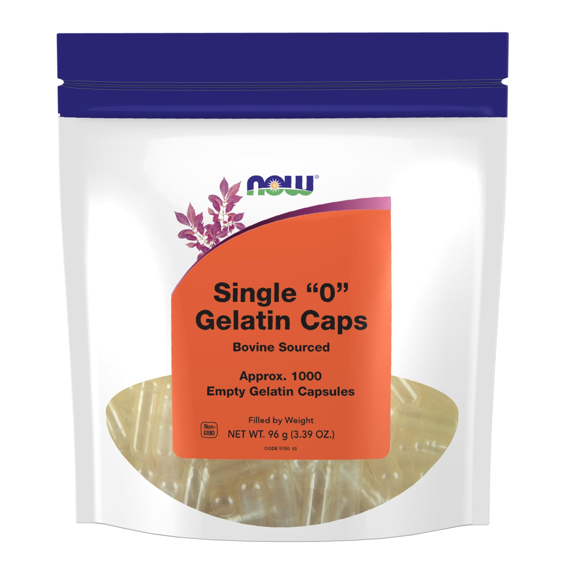 NOW Foods Supplements, Empty Gelatin Capsules, Single "0", Bovine Sourced, Filled by Weight, 1,000 Gel Capsules NOW FoodsBuy Supplements Australia