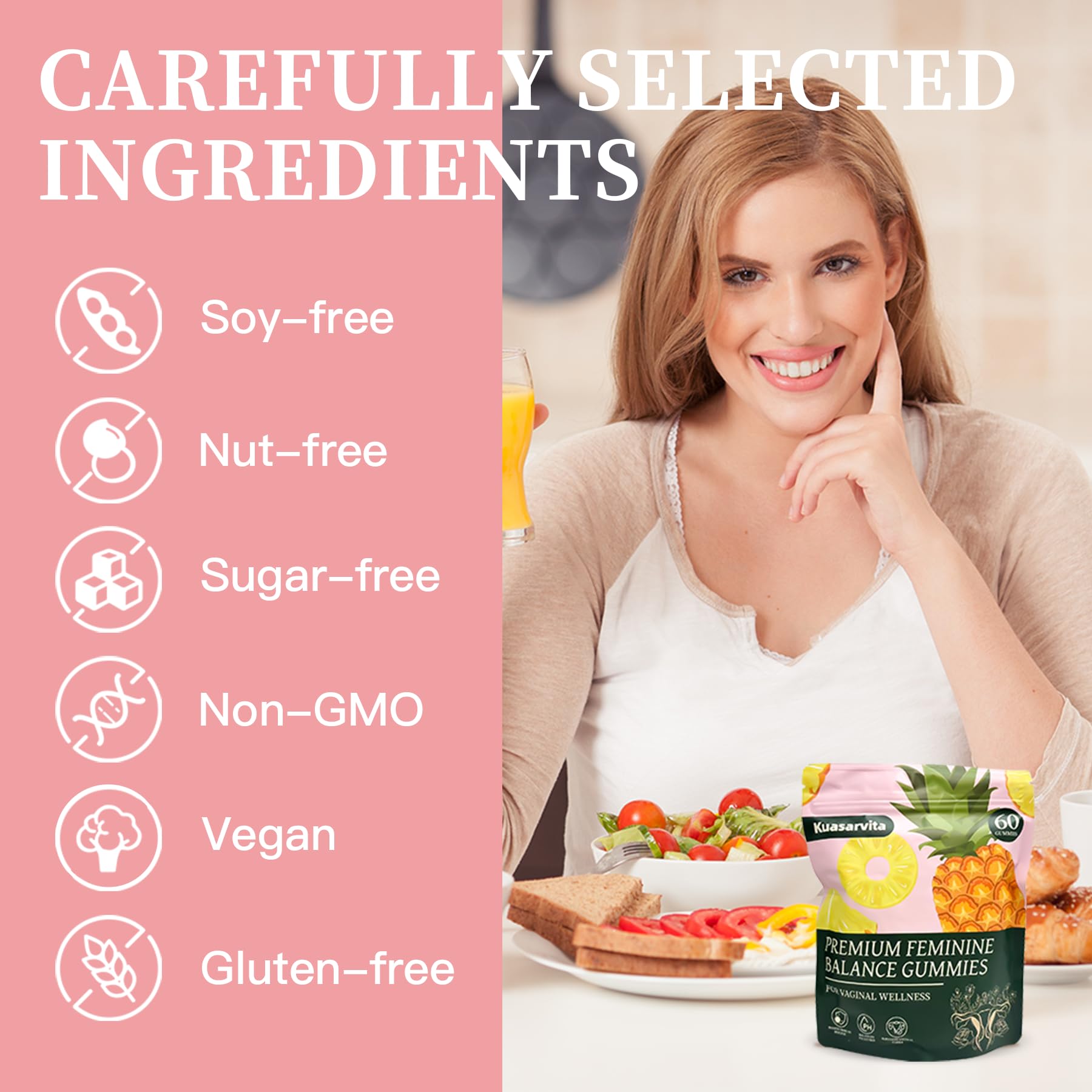 Kuasarvita Peeshlita Women’s Vaginal Probiotics Gummies – pH Balance Support + Feminine Wellness & Comfort, Pineapple Flavor, Natural Probiotic Blend – 60 Gummies KuasarvitaBuy Supplements Australia