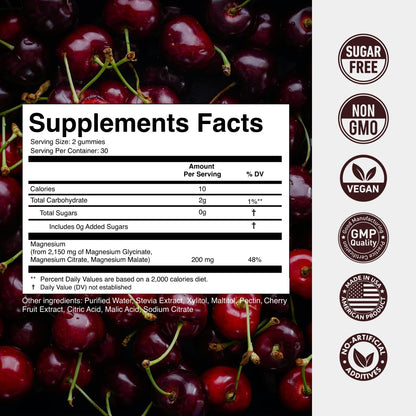 Magnesium Gummies 3in1 - Glycinate, Citrat, Malate 2150 MG High Absorption Supplement, Sugar-Free, Vegan, Chews for Men & Women, Inspired by Wellness Traditions