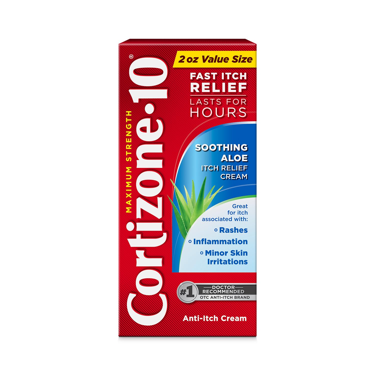 Cortizone-10 Maximum Strength Soothing Aloe Itch Relief Cream, 1% Hydrocortisone, Fast-Acting, Anti-Itch Cream for Bug Bites, Rash, Eczema, Psoriasis, Poison Ivy, Oak, Sumac & More, 2 oz Cortizone 10Buy Supplements Australia