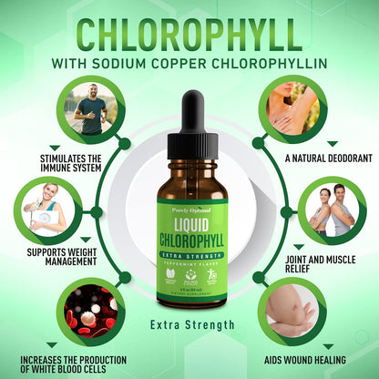 Premium Chlorophyll Liquid Drops - 100% Natural & Gluten Free Liquid Chlorophyll Purely OptimalBuy Supplements Australia