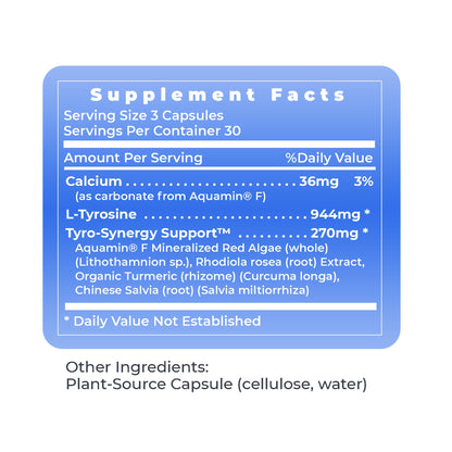 Premier Research Labs Tyrosine Matrix - L Tyrosine Supplement, L-tyrosine 944mg Capsules for Adults, Amino Acid Pills with Red Algae & Rhodiola Rosea - 90 Vegetarian Capsules Premier Research LabsBuy Supplements Australia