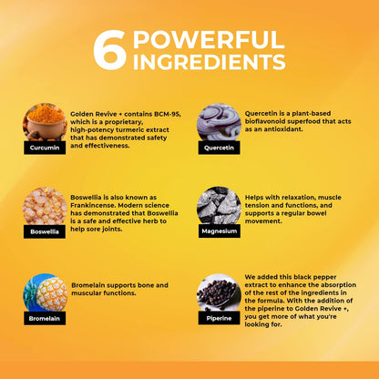 UpWellness Golden Revive + Joint Support with Quercetin, Magnesium, and Turmeric UpWellness Nutrient-Rich LivingBuy Supplements Australia