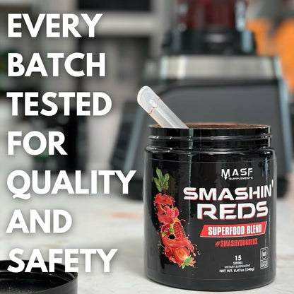 MASF Smashin' Reds Organic Superfood Supplements - 15 Servings - NSF Sport, Super Reds for Digestive Health, Energy, Endurance, Beet Root, Maca, Turmeric, Ginger, Acai, Nitric Oxide Production MASFBuy Supplements Australia