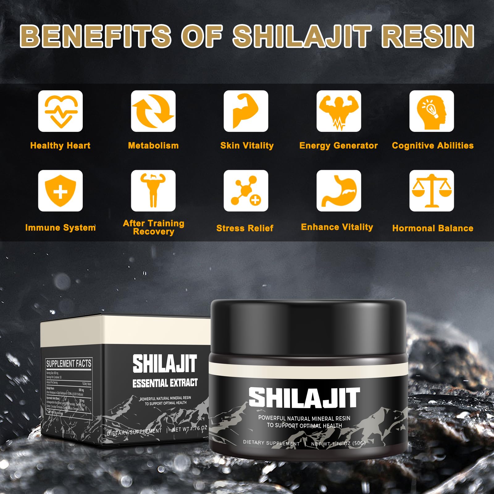 Shilajit Pure Himalayan Organic Shilajit Resin - Gold Grade 100% Shilajit Supplement ScarremoverBuy Supplements Australia