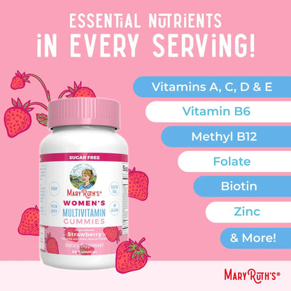 MaryRuth's Multivitamin Gummies for Women (Strawberry) & Liquid Nighttime Multimineral (Coconut, 15.22oz) | Clean Label Project Verified MARYRUTH'S