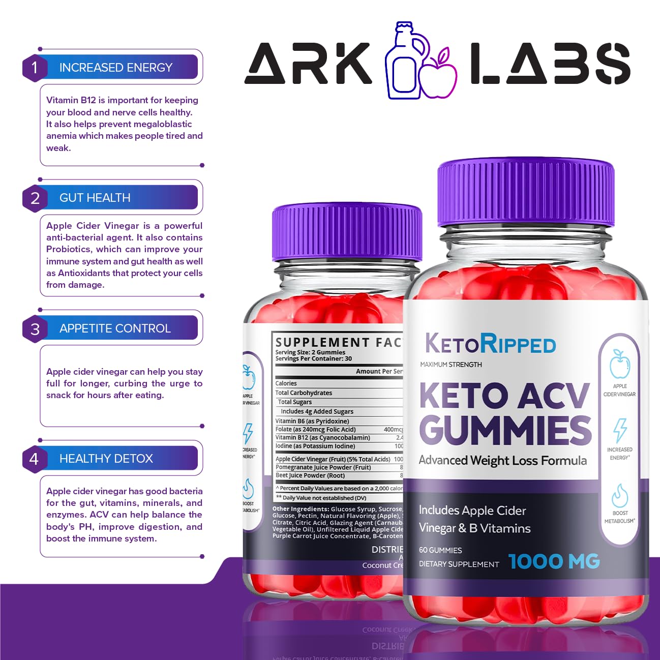 (5 Pack) Keto Ripped ACV Gummies, Keto Ripped ACV Gummies Advanced Weight Loss 1000MG Ark LabsBuy Supplements Australia