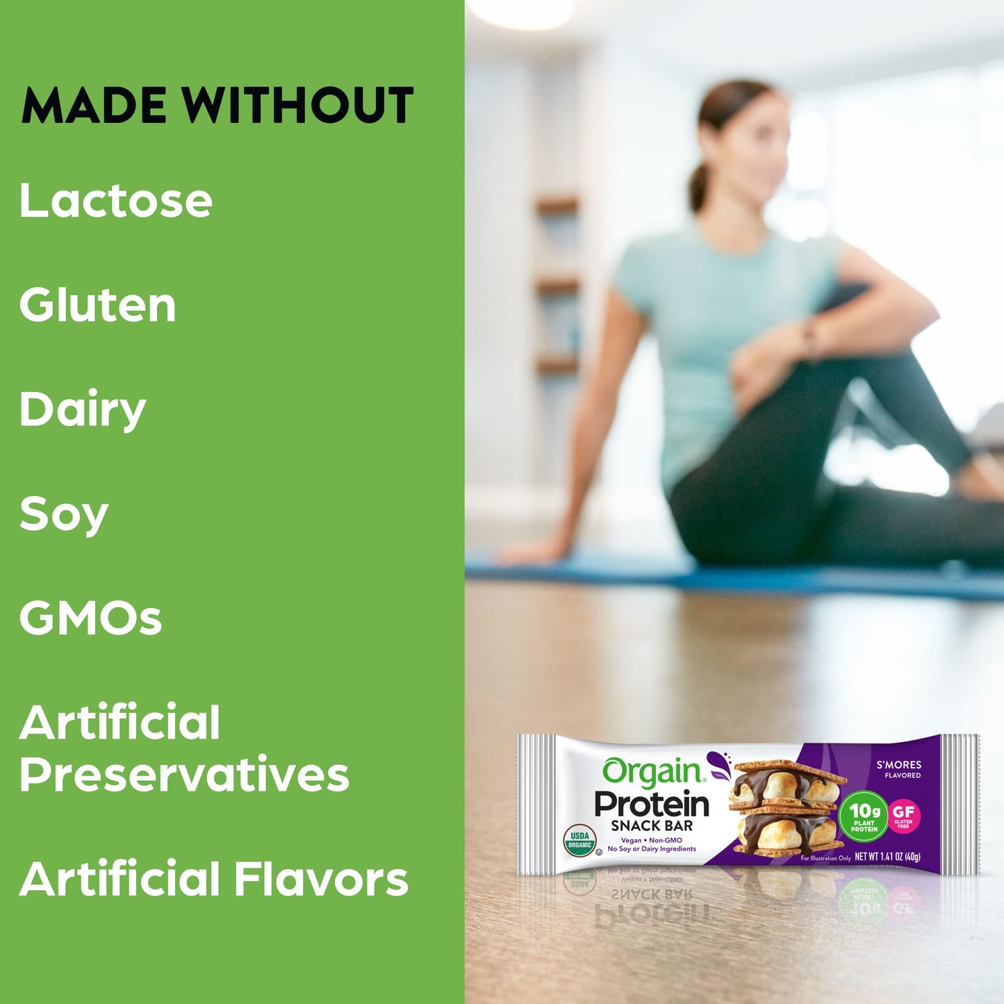 Orgain Organic Vegan Protein Bars, Smores - 10g Plant Based Protein, Gluten Free Snack OrgainBuy Supplements Australia