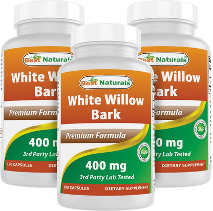Best Naturals White Willow Bark 400 mg 180 Capsules (180 Count (Pack of 3)) Best NaturalsBuy Supplements Australia