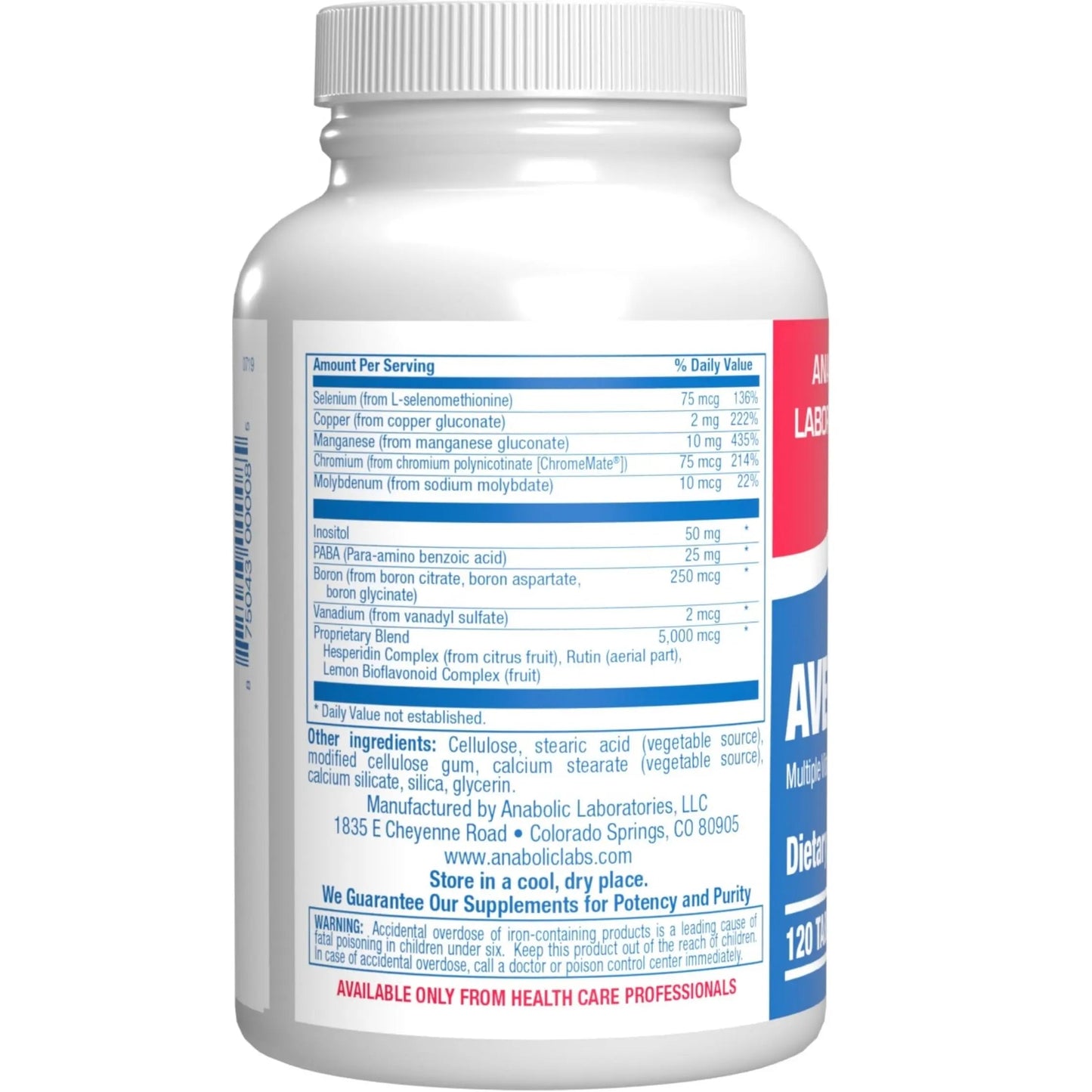 30-in-1 Adult Multivitamin with Iron - Antioxidant Rich Over 50 Multivitamin for Women and Men with Vitamins A C D E B Complex Zinc Magnesium Anabolic LaboratoriesBuy Supplements Australia