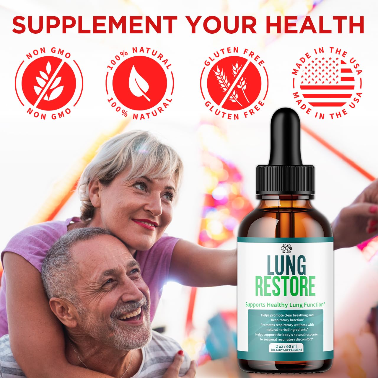 (2 Pack) Lung Restore Drops, Official LungRestore Liquid Supplement Drops with All Natural Ingredients, Lung Restore Advanced Lungs Wellness Support with Premium Vitamins for Women & Men (60 Servings) MJOBuy Supplements Australia