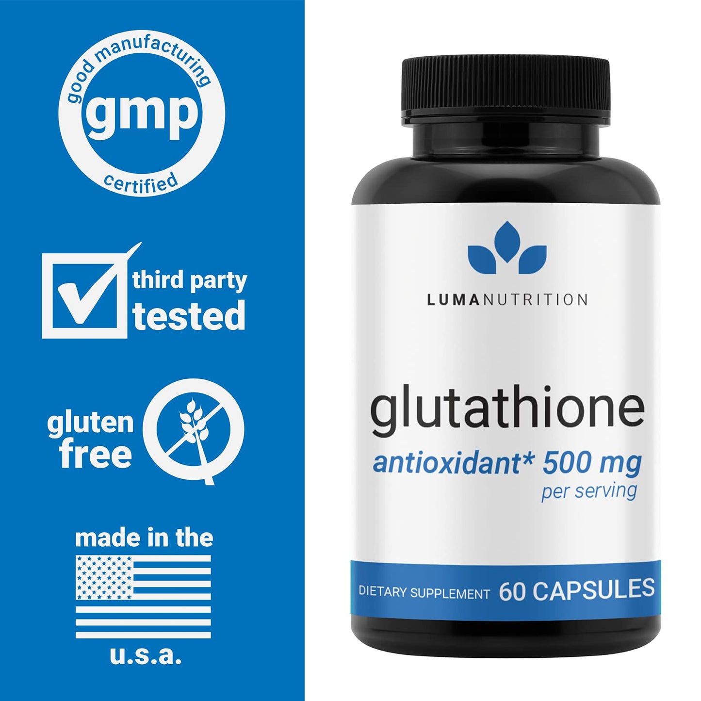 Premium Glutathione - Reduced Glutathione 500mg - Glutathione Supplement - L-Glutathione Luma NutritionBuy Supplements Australia