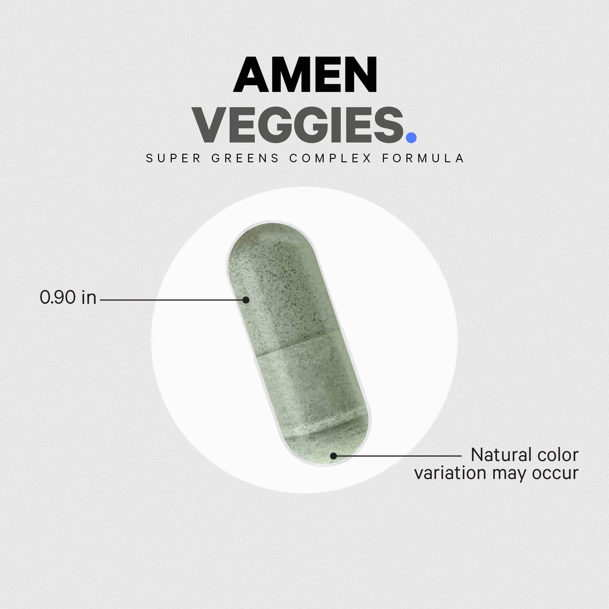Amen Veggies, Daily Veggies Vitamins Supplement, Vegetables Vegan Blend & Whole-Food Raw Greens Multivitamin Capsules, Mushroom Complex, Superfood, Minerals, Green Vegetable Nutrients, Non-GMO, 90 ct AmenBuy Supplements Australia