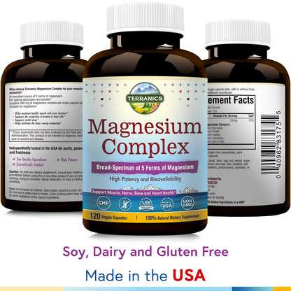 Terranics Magnesium Complex, Total 240 Capsules, Max Absorption, Glycinate, Citrate TerranicsBuy Supplements Australia