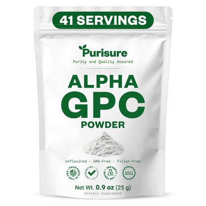 Purisure Alpha GPC Powder, 25 g, Pure Alpha GPC Choline Supplement for Brain and Focus, CDP Choline Supplements for Memory Performance & Concentration, No Fillers, Non-GMO, Offers 41 Servings PurisureBuy Supplements Australia