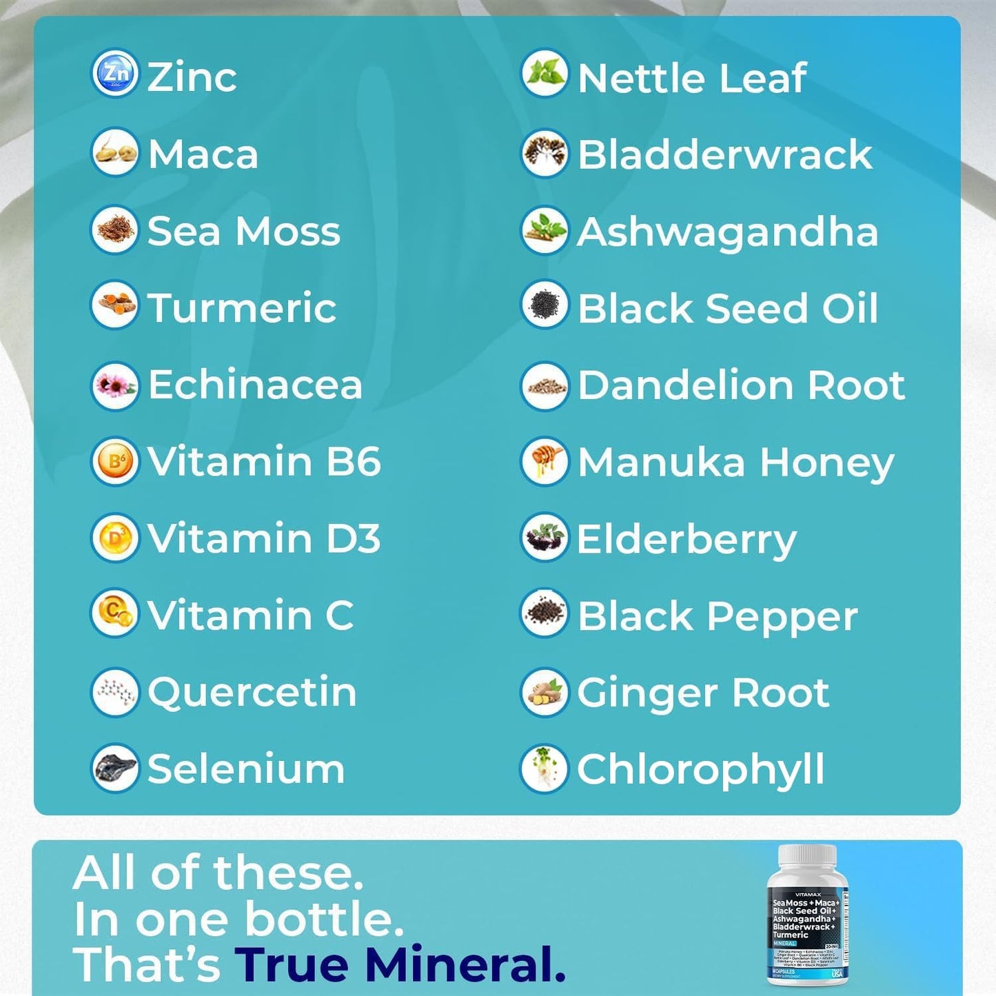 Sea Moss, Maca, Black Seed Oil, Ashwagandha, Bladderwrack, Turmeric VitamaxBuy Supplements Australia