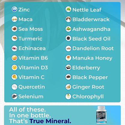 Sea Moss, Maca, Black Seed Oil, Ashwagandha, Bladderwrack, Turmeric VitamaxBuy Supplements Australia