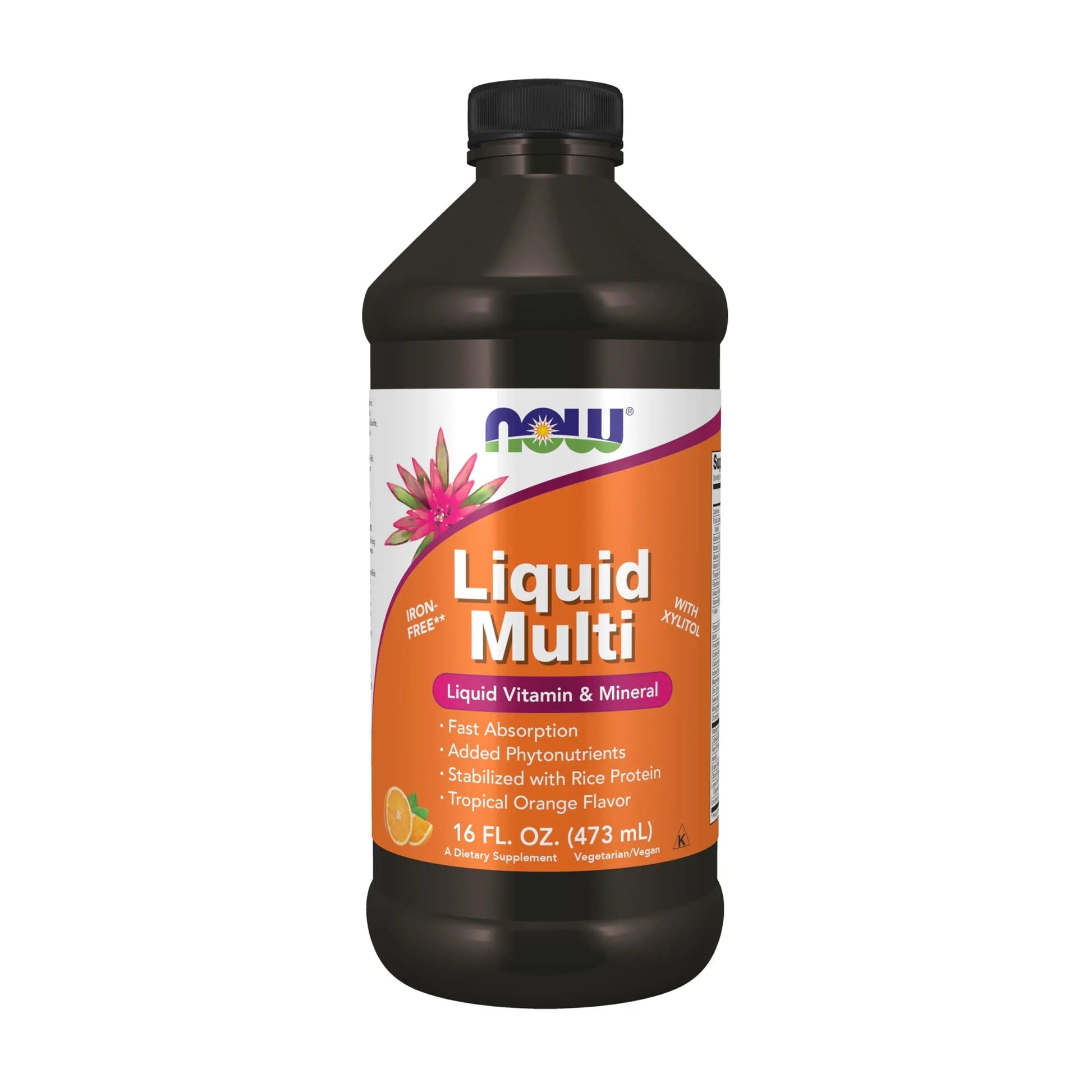 NOW Foods Supplements, Liquid Multi, Tropical Orange Flavor, Fast Absorption, with Added Phytonutrients, 16-Ounce NOW Foods