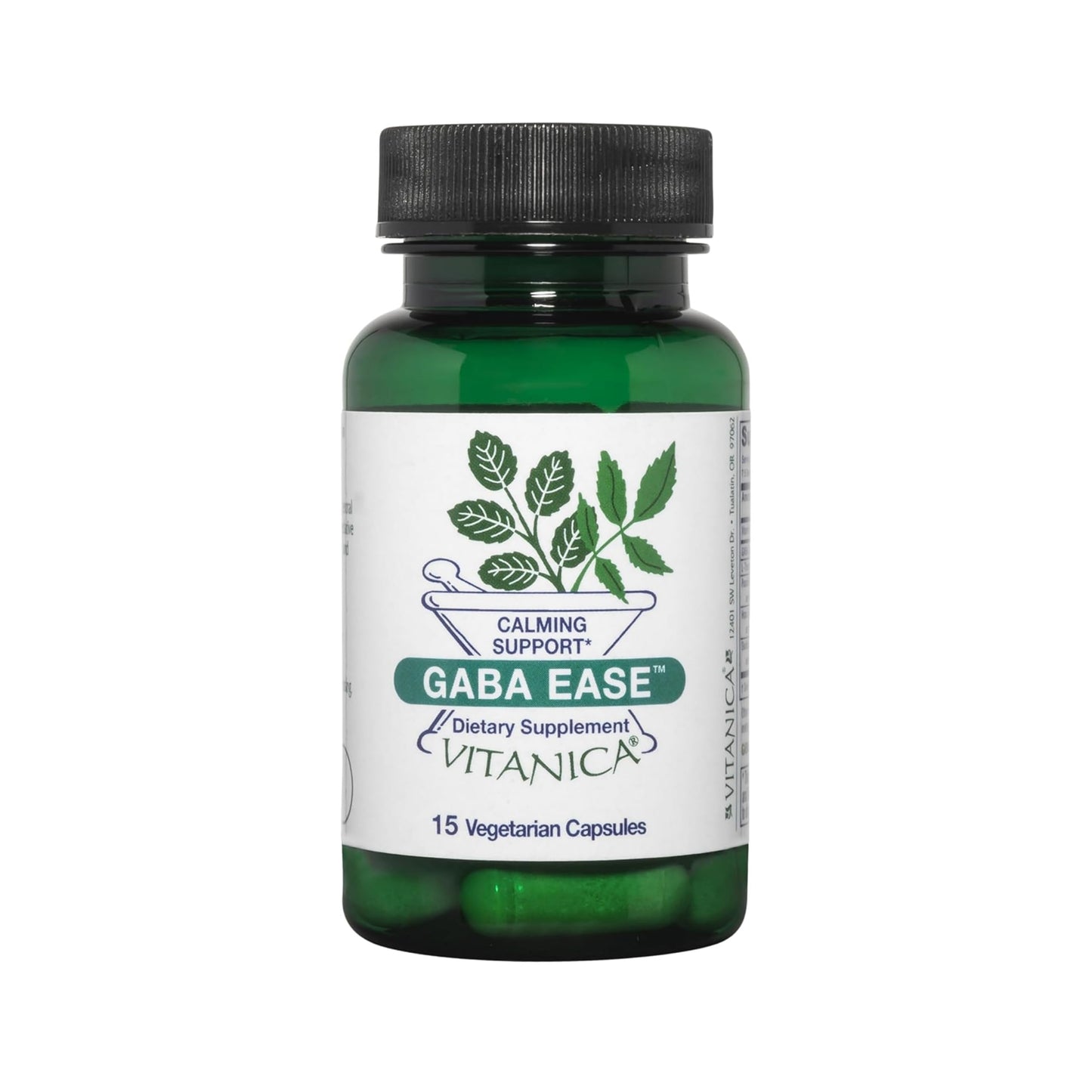 Vitanica GABA Ease - Relaxation Support Supplement with L-Theanine, GABA, & Vitamin B6 - Nervous System Support with Skullcap- Calm Support with Hops & Passion Flower - Vegan, Travel Size -15 Capsules VitanicaBuy Supplements Australia